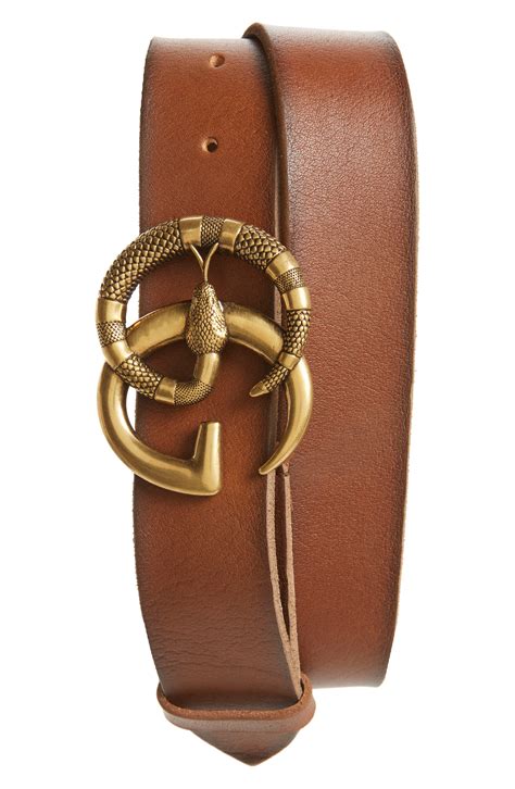 gucci snake buckle in brown